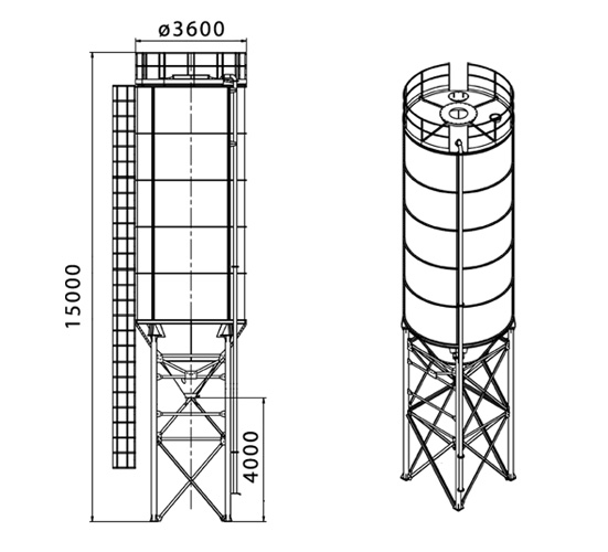 100tons cement silo
